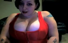 Chubby Emo girl teasing on webcam