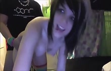 Cute emo teen fucked doggystyle on webcam